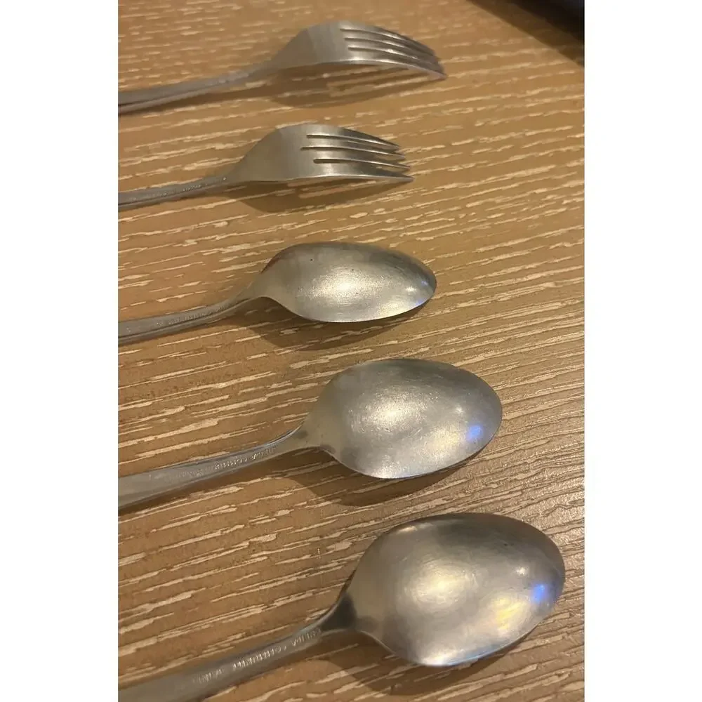 Lot of 5 Spoon and‎ Fork Oneida Community Stainless Twin Star Steel Flatware